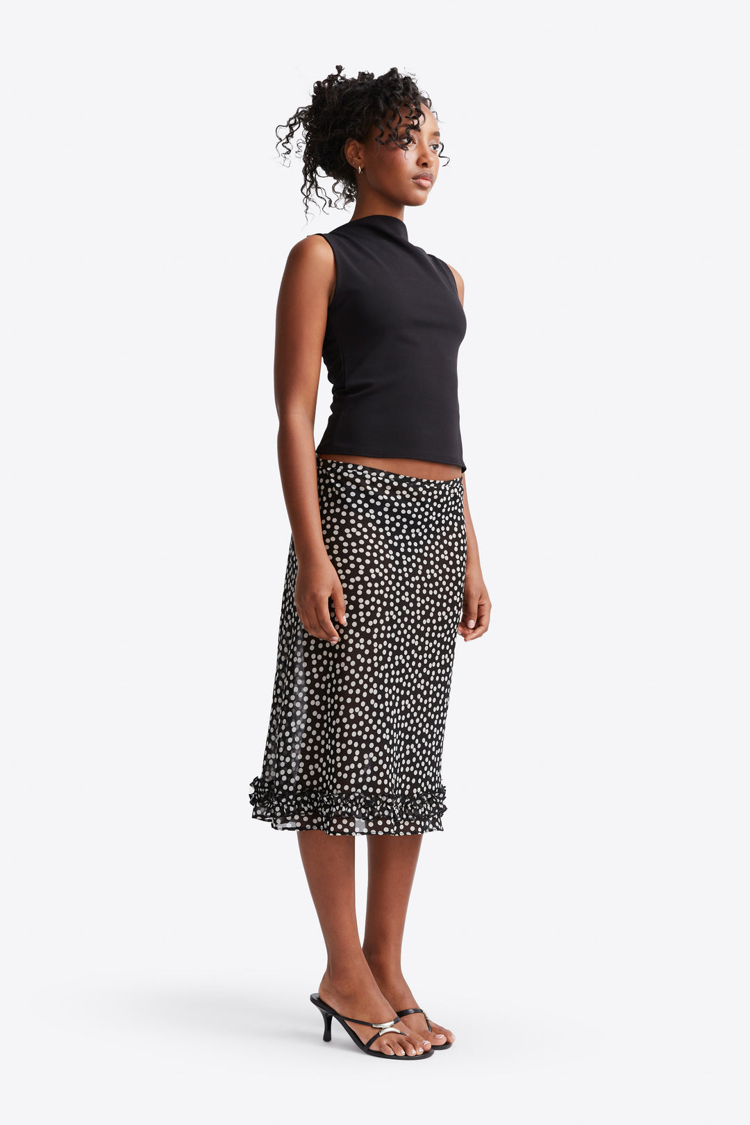 Meadow Skirt - Black Polka Dot