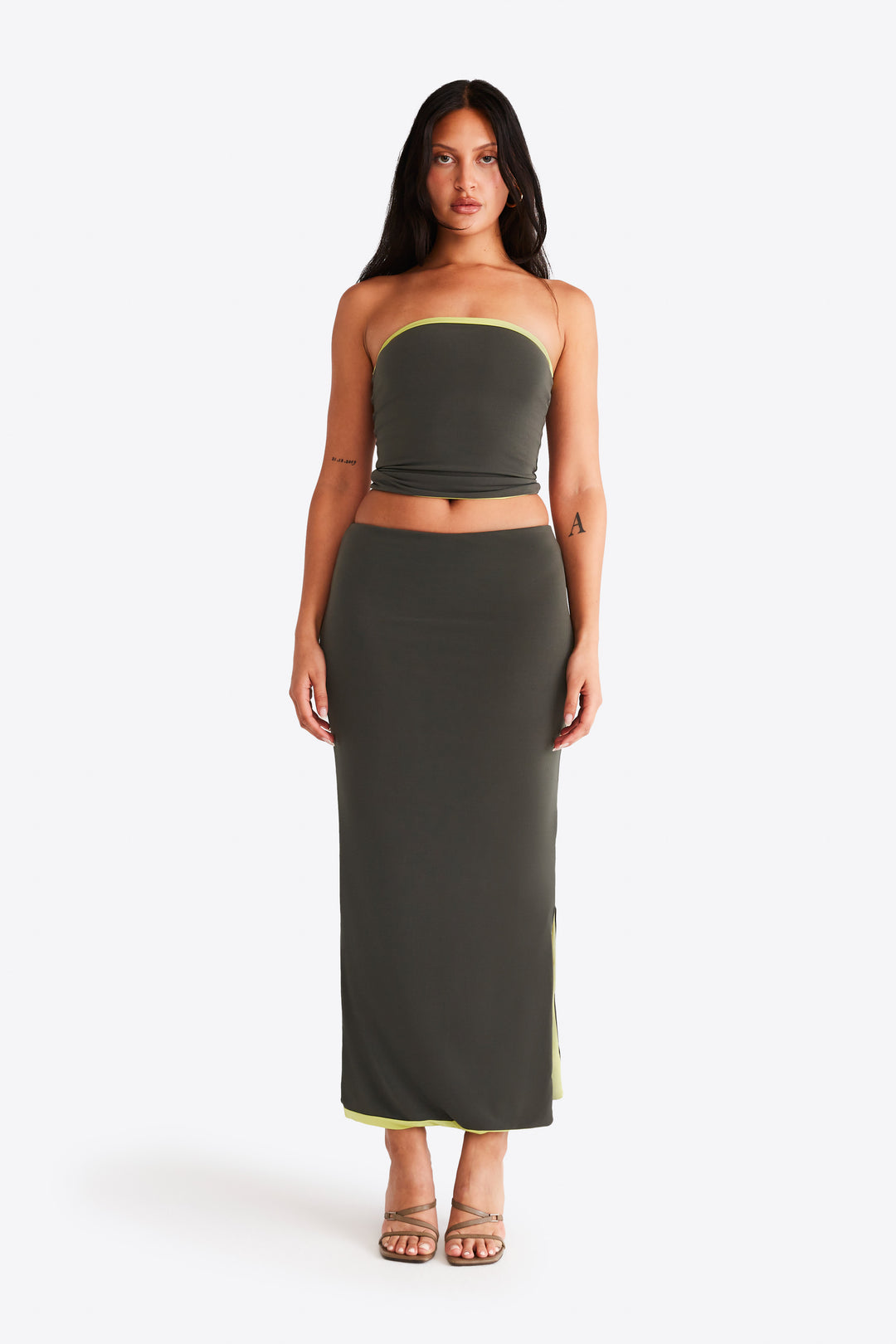 Nova Top - Khaki and Lime