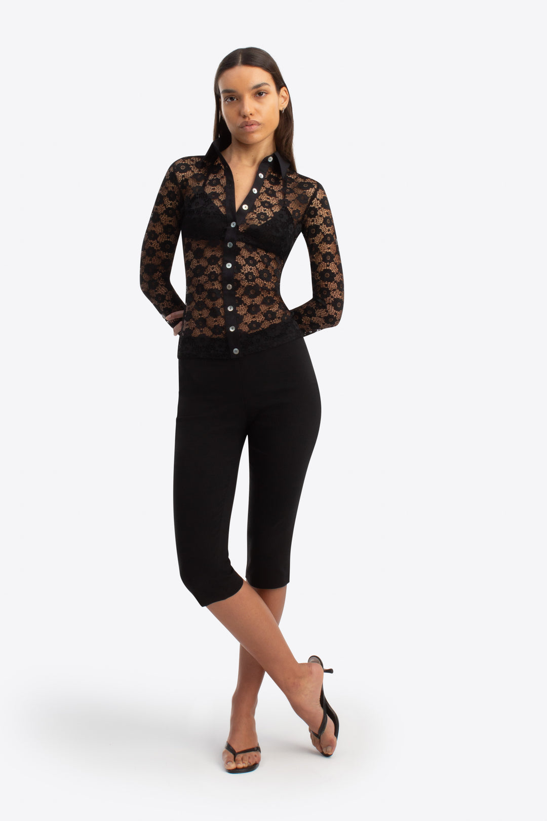 Sienna Shirt - Black Lace