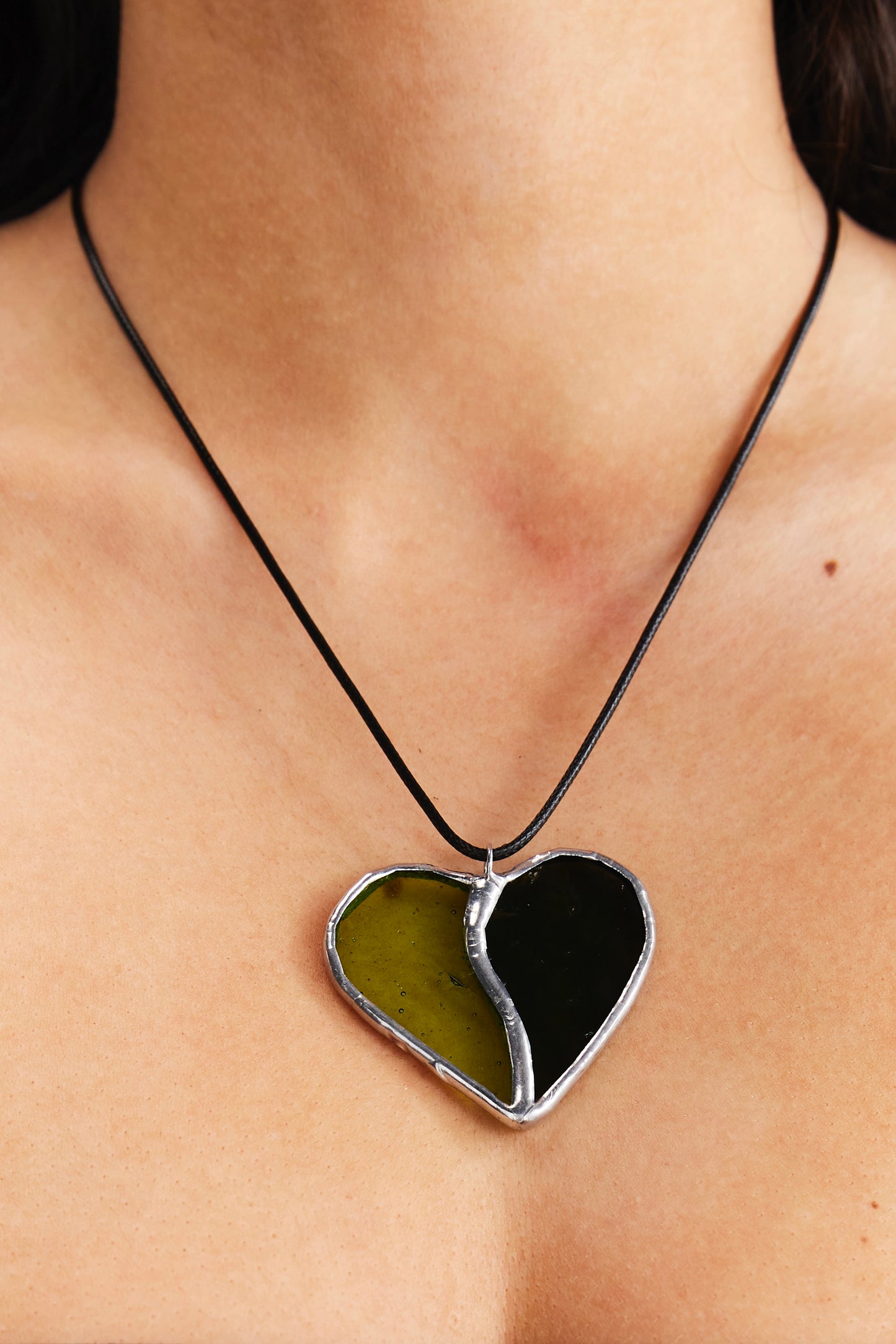 Love Necklace - Khaki and Lime