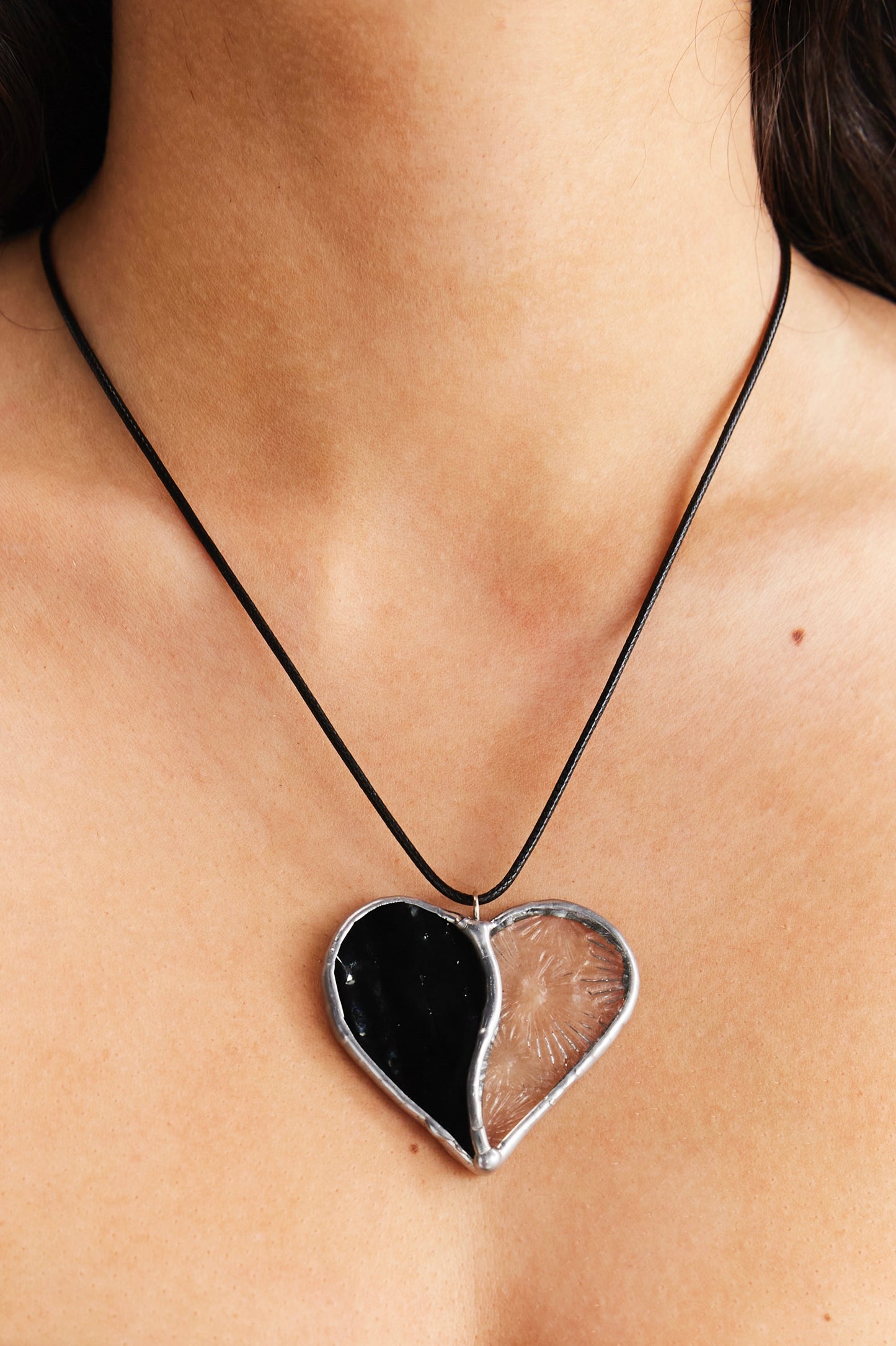 Love Necklace - Black and Stone