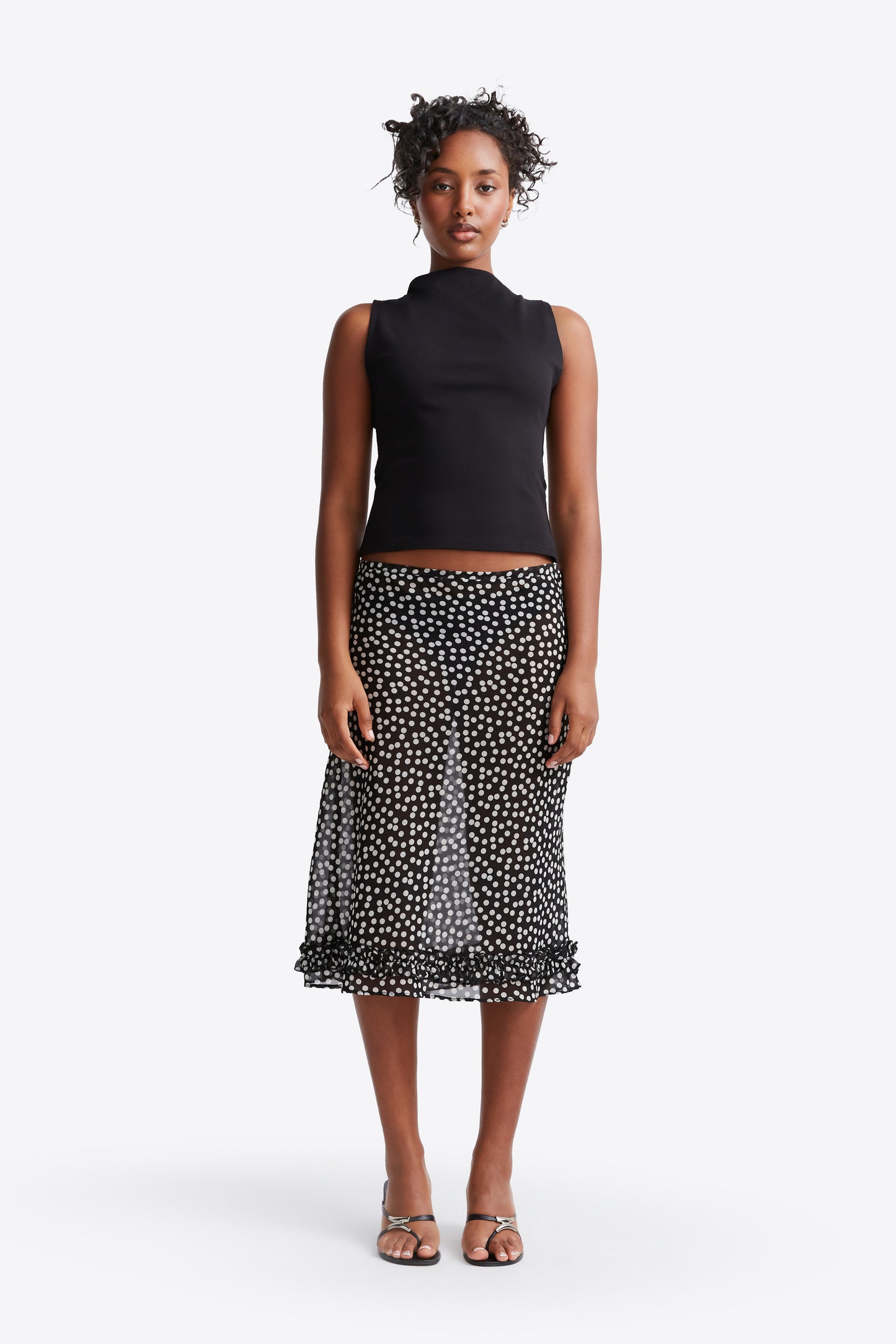 Meadow Skirt - Black Polka Dot