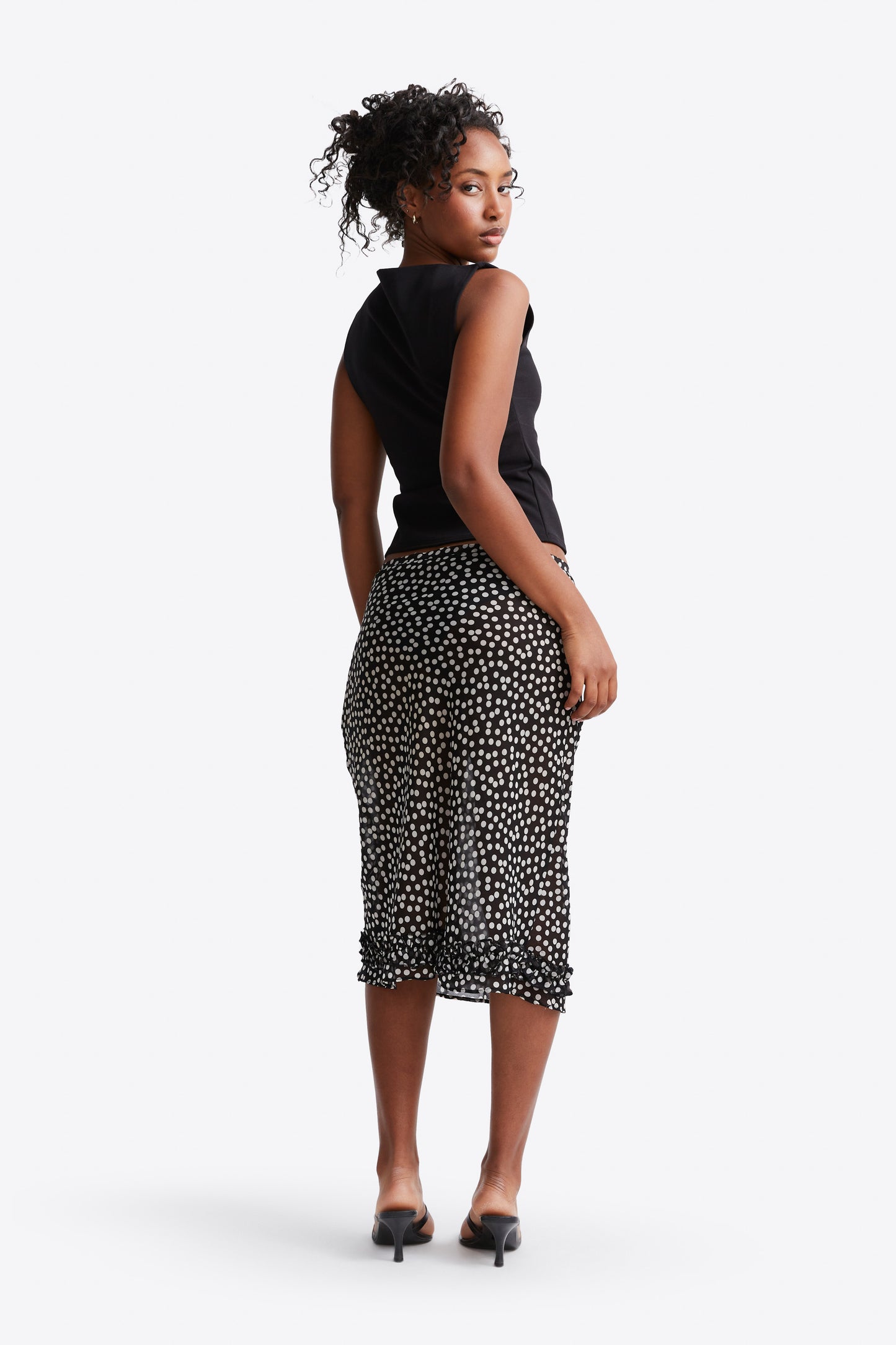 Meadow Skirt - Black Polka Dot