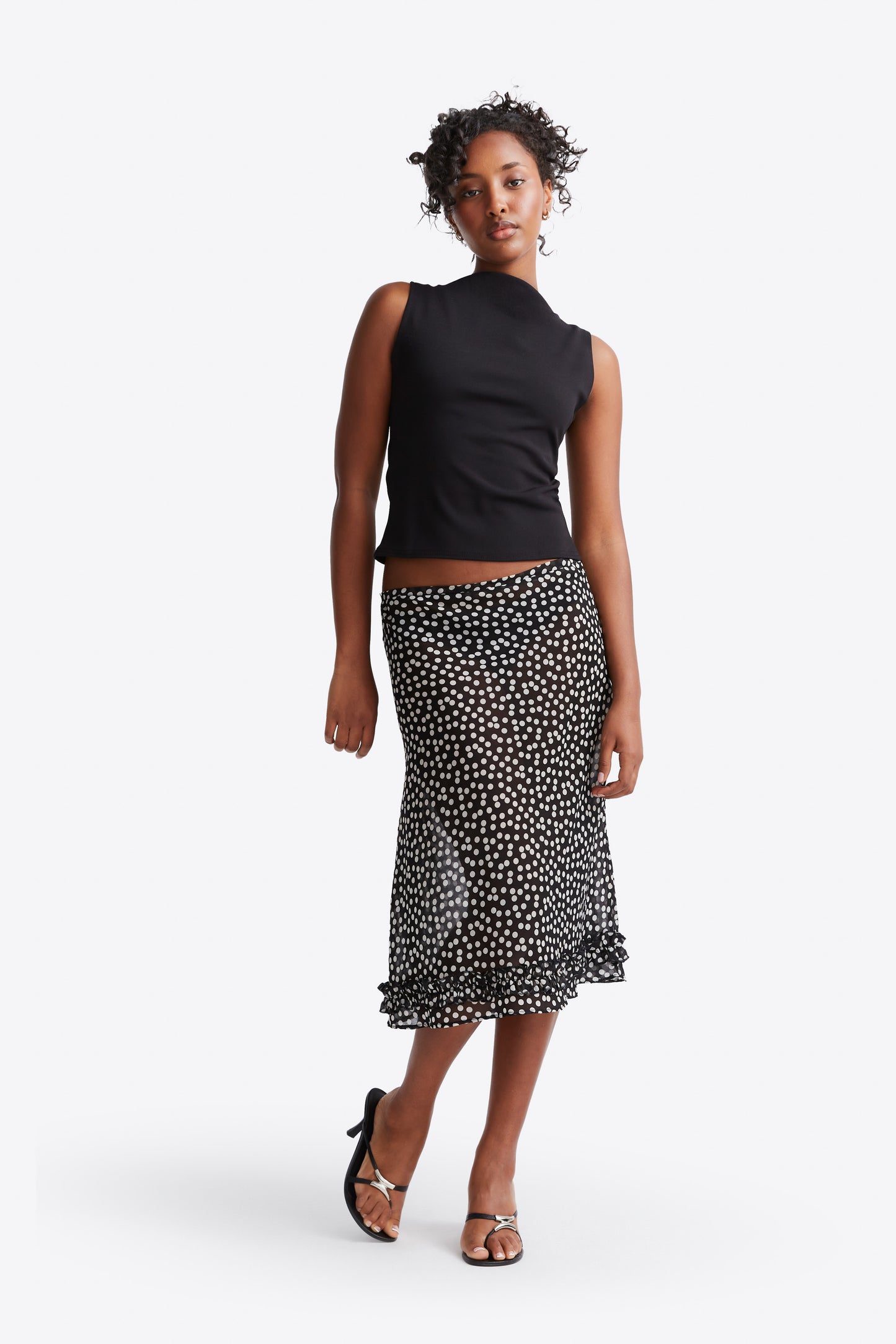 Meadow Skirt - Black Polka Dot