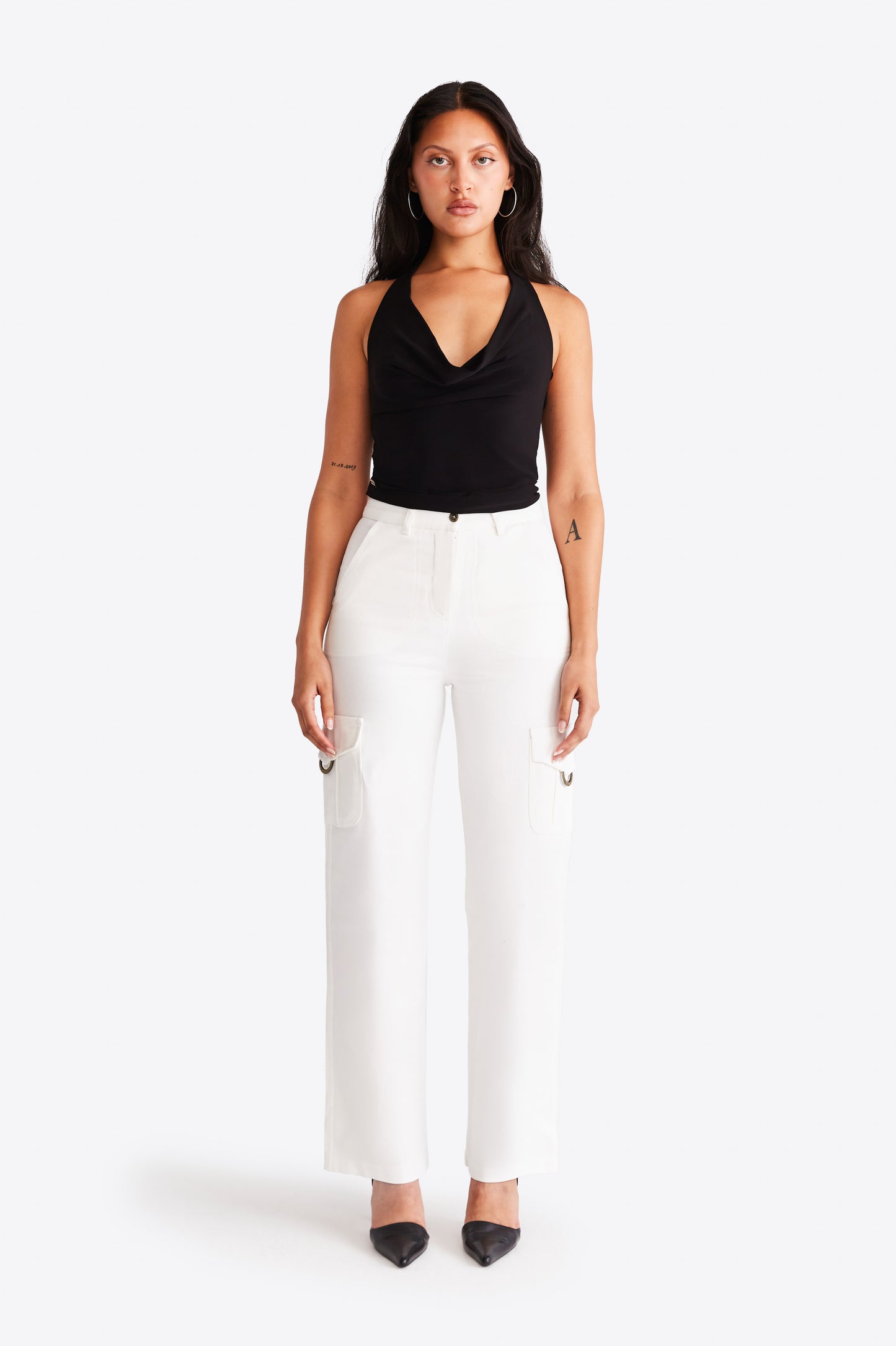 Dion Cargo Trousers - White