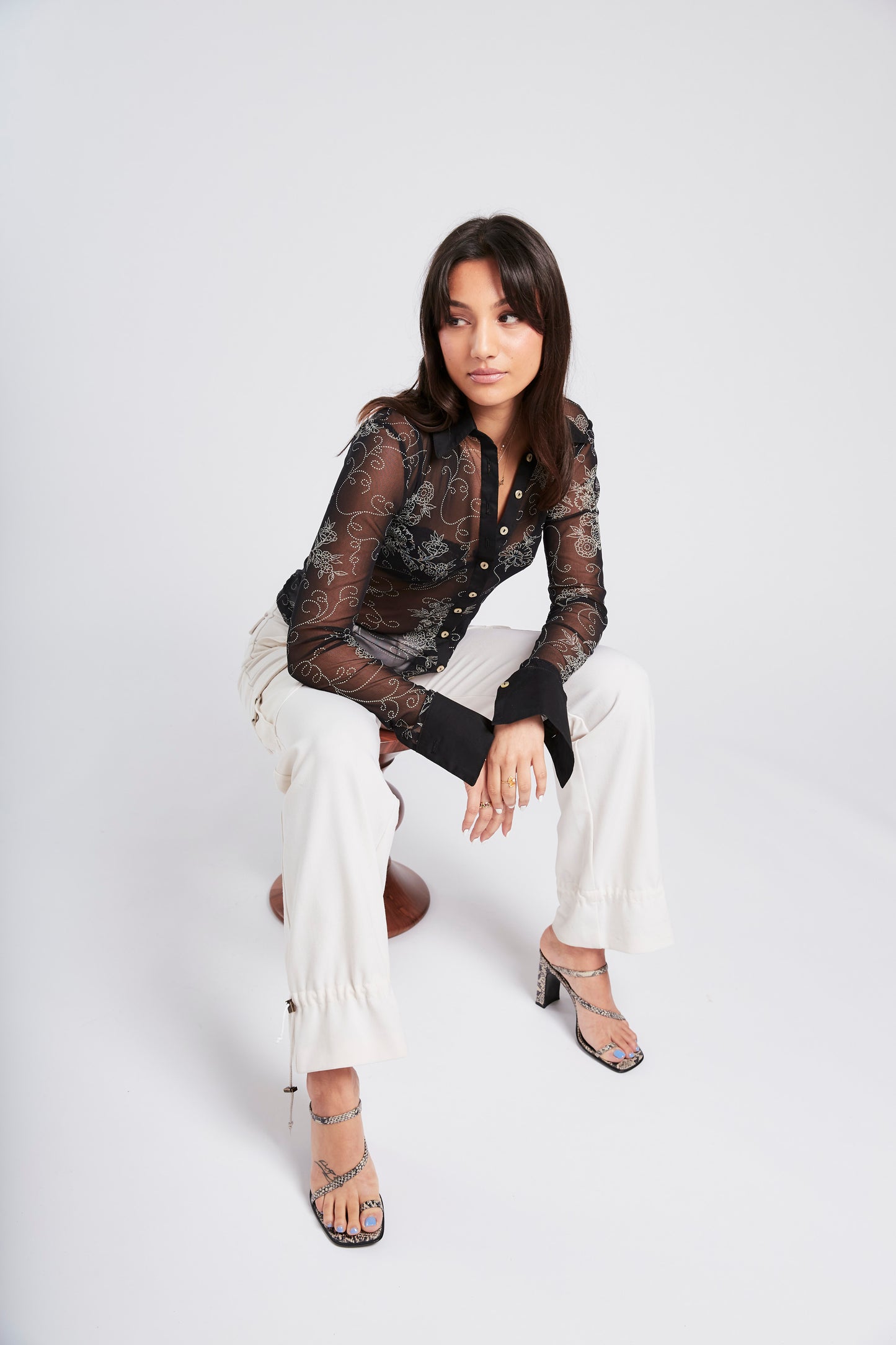 Sienna Shirt - Floral Mesh